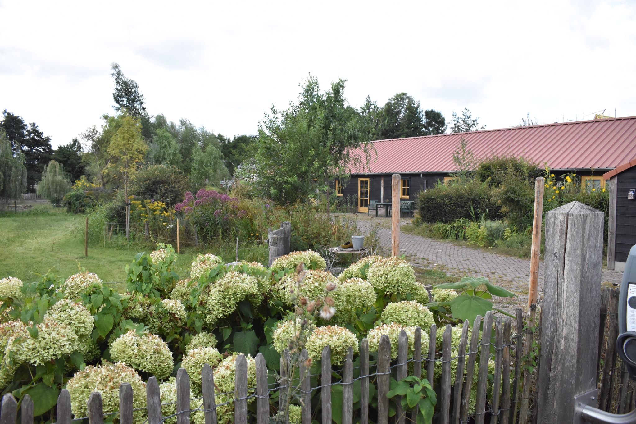 Tuin en gebouwen op het erf